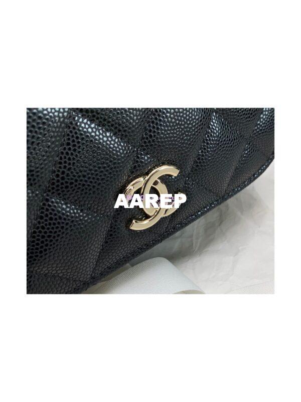Replica Chanel Clutch With Chain With double Pockets AP2914 Grained Calfskin Black 5