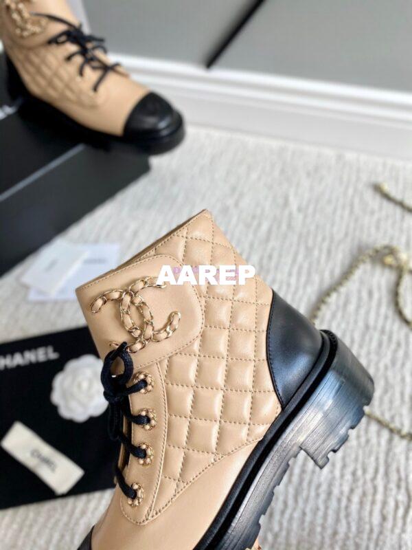 Replica Chanel Lace-Ups Lambskin & Calfskin G36424 Beige 8