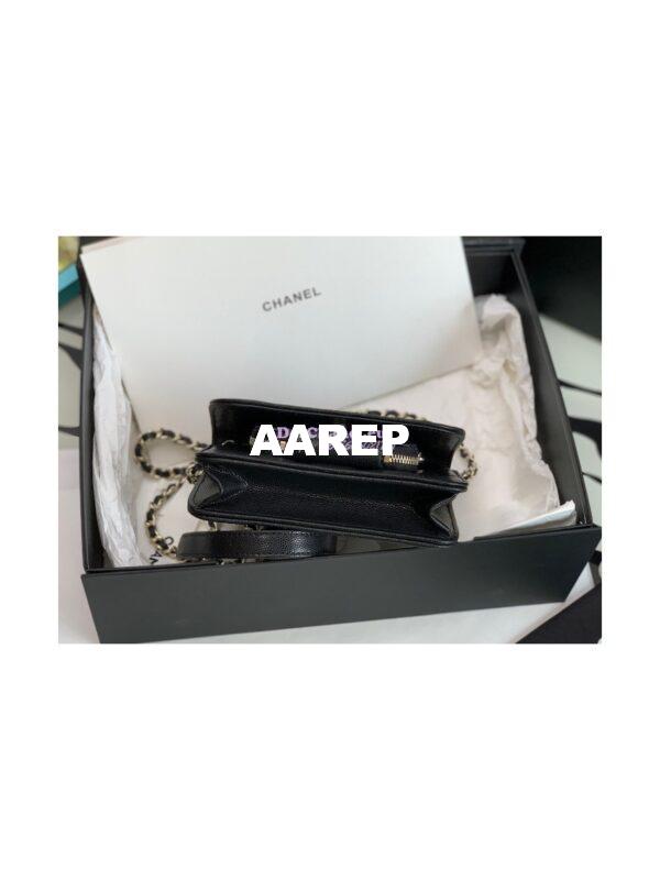 Replica Chanel Clutch With Chain With double Pockets AP2914 Grained Calfskin Black 7