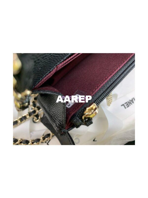 Replica Chanel Clutch With Chain With double Pockets AP2914 Grained Calfskin Black 11