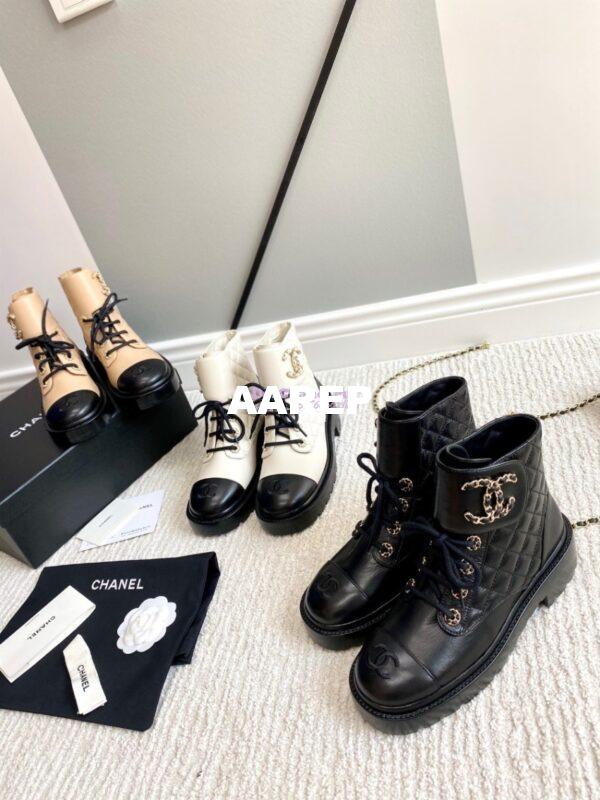 Replica Chanel Lace-Ups Lambskin & Calfskin G36424 Ivory