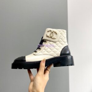 Replica Chanel Lace-Ups Lambskin & Calfskin G36424 Ivory 2