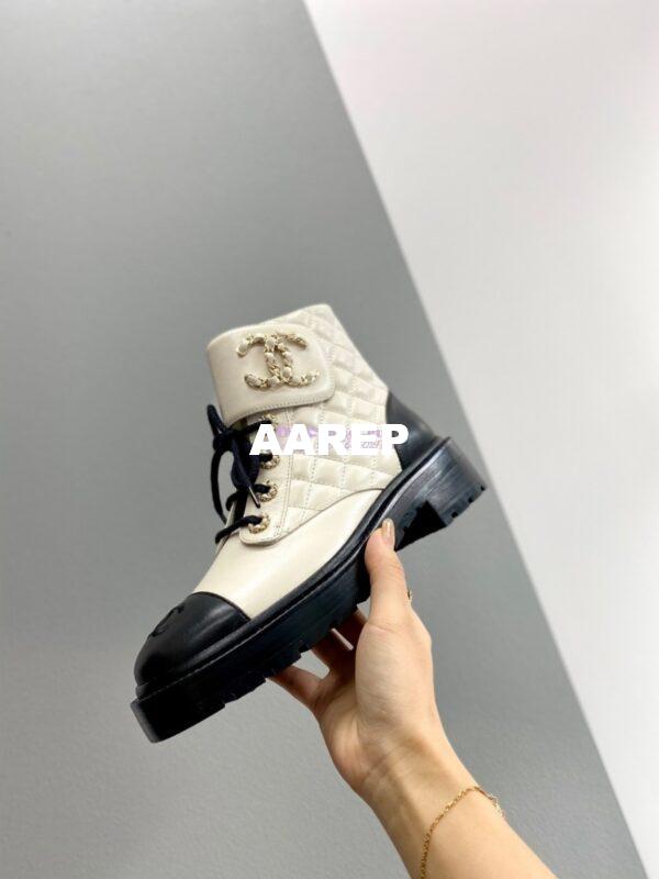 Replica Chanel Lace-Ups Lambskin & Calfskin G36424 Ivory 3