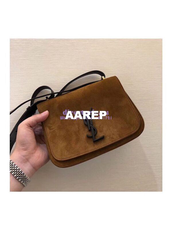 Replica YSL Saint Laurent Small Spontini Satchel in Suede leather 512853 4
