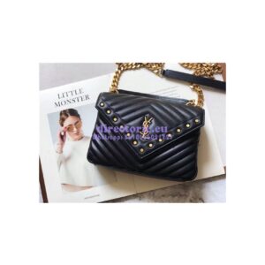 Replica Ysl Saint Laurent Top Handle Medium College Black Bag With gold Metal Chain