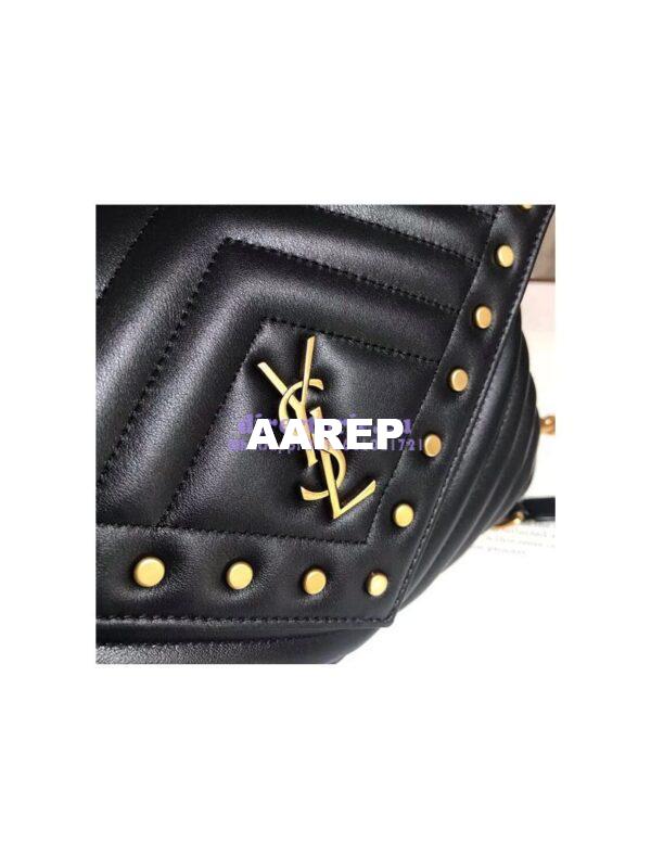 Replica Ysl Saint Laurent Top Handle Medium College Black Bag With gold Metal Chain 6