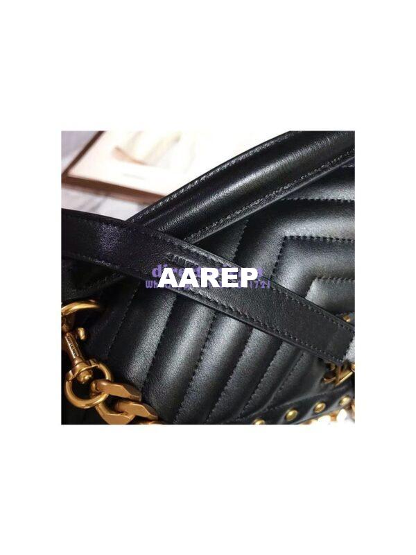 Replica Ysl Saint Laurent Top Handle Medium College Black Bag With gold Metal Chain 7