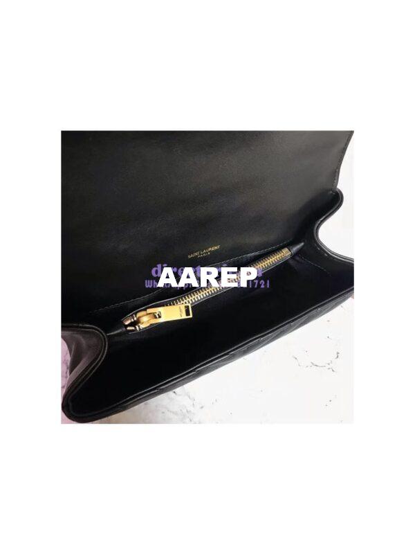 Replica Ysl Saint Laurent Top Handle Medium College Black Bag With gold Metal Chain 10