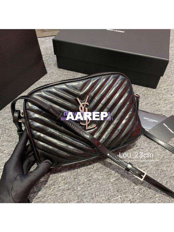 Replica YSL Saint Laurent Lou Camera Bag in quilted Black moroder Leather 468537 3
