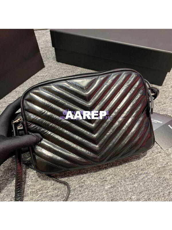Replica YSL Saint Laurent Lou Camera Bag in quilted Black moroder Leather 468537 7