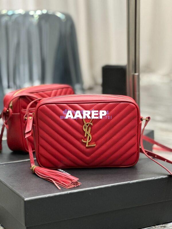 Replica YSL Saint Laurent LouLou Camera Bag in quilted red leather 520534