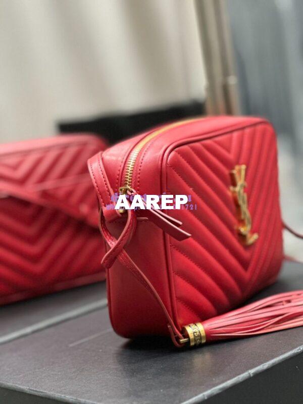 Replica YSL Saint Laurent LouLou Camera Bag in quilted red leather 520534 6