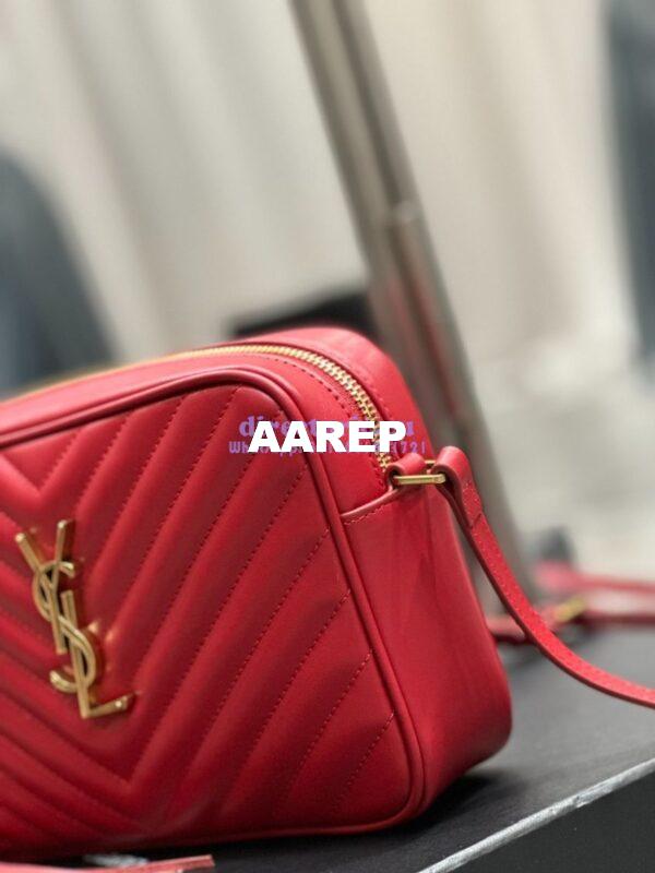 Replica YSL Saint Laurent LouLou Camera Bag in quilted red leather 520534 9