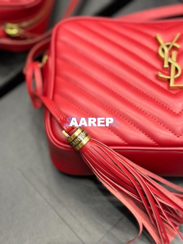 Replica YSL Saint Laurent LouLou Camera Bag in quilted red leather 520534 10