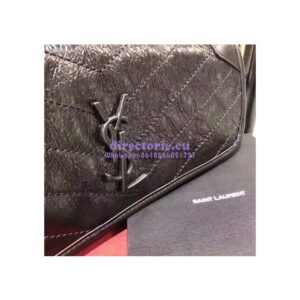 Replica YSL Saint Laurent Small Monogramme Niki Chain Bag In Vintage Crinkled And Quilted black Leather 2