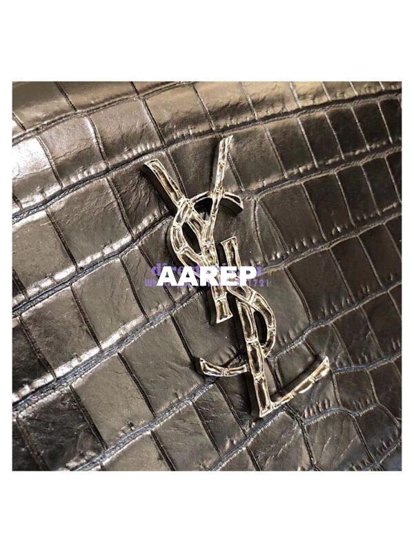 Replica YSL Saint Laurent Lou Camera Bag In Matte Black Crocodile-embossed Leather 505730 4
