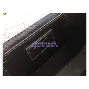 Replica YSL Classic Medium Kate Monogram Saint Laurent Tassel Satchel In Grey Crocodile Embossed Shiny Leather 354119 in gold hardware