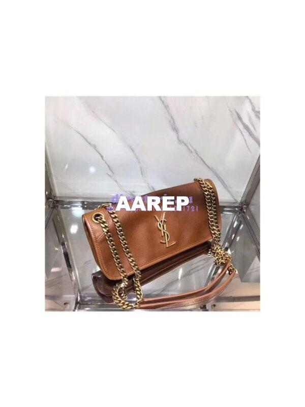 Replica YSL Saint Laurent Small Niki Chain Bag In cognac Leather 3