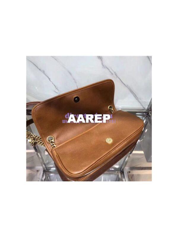 Replica YSL Saint Laurent Small Niki Chain Bag In cognac Leather 8
