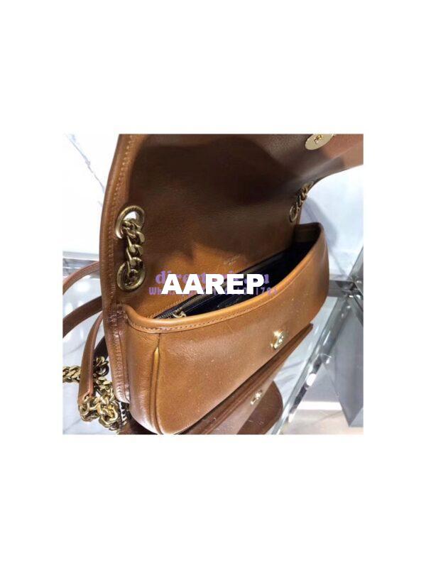 Replica YSL Saint Laurent Small Niki Chain Bag In cognac Leather 9