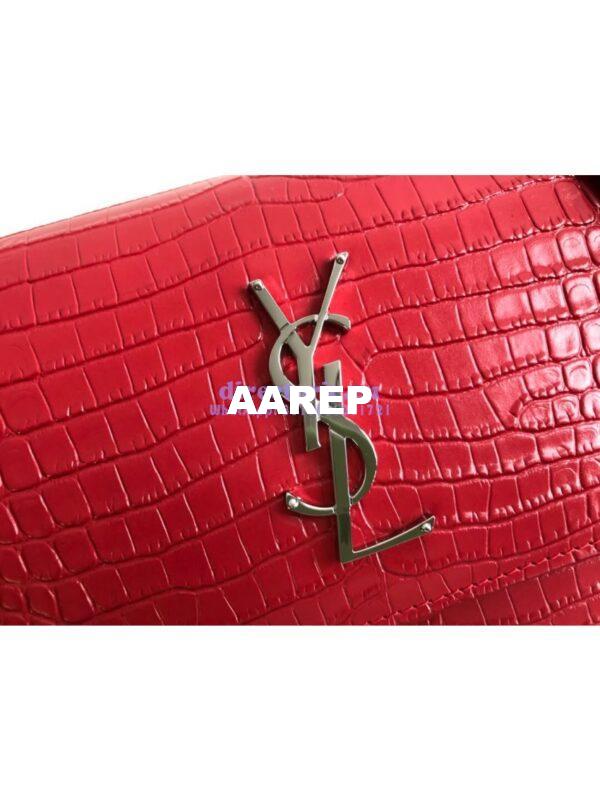 Replica YSL Saint Laurent Medium Sunset Monogram red crocodile embossed bag 4