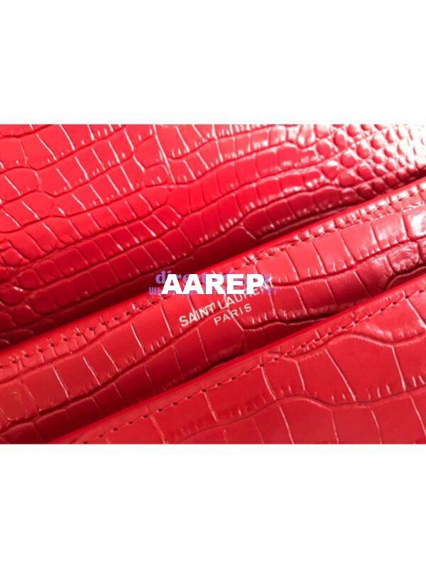 Replica YSL Saint Laurent Medium Sunset Monogram red crocodile embossed bag 9