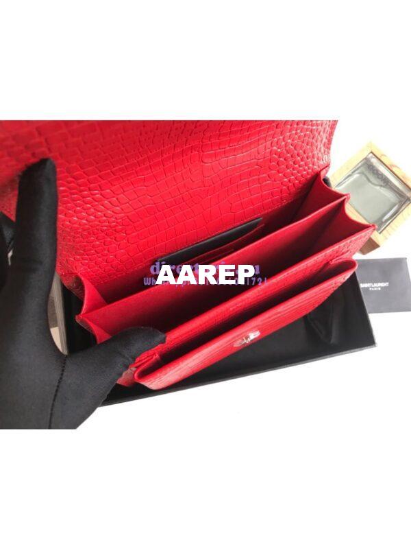 Replica YSL Saint Laurent Medium Sunset Monogram red crocodile embossed bag 10