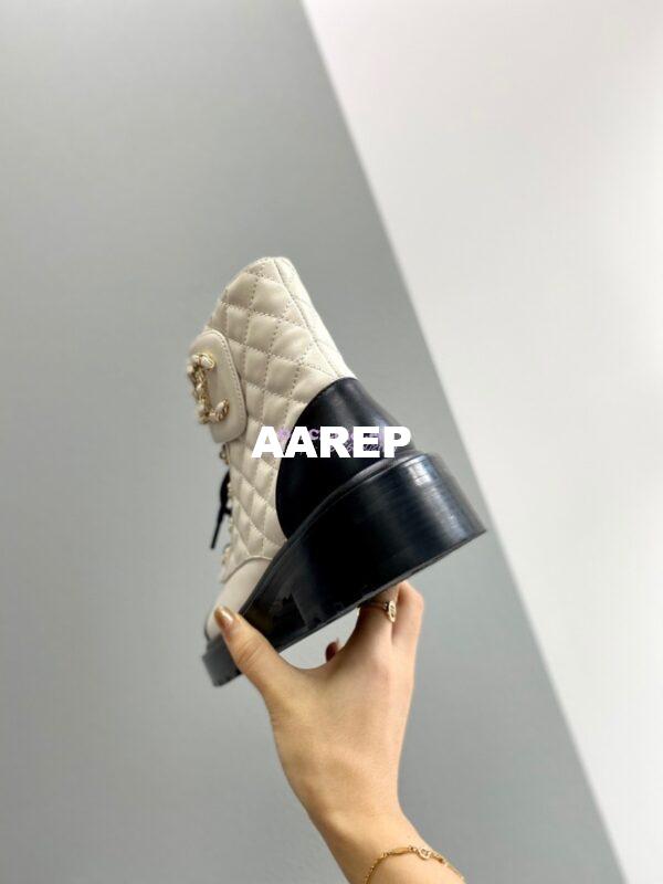 Replica Chanel Lace-Ups Lambskin & Calfskin G36424 Ivory 4