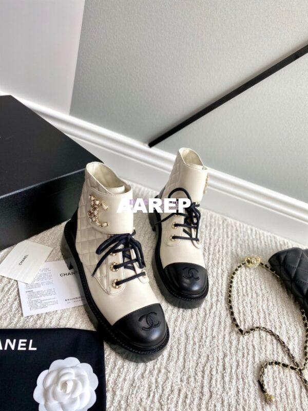Replica Chanel Lace-Ups Lambskin & Calfskin G36424 Ivory 6