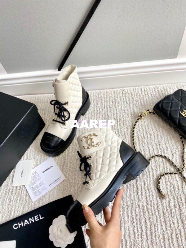 Replica Chanel Lace-Ups Lambskin & Calfskin G36424 Ivory 8
