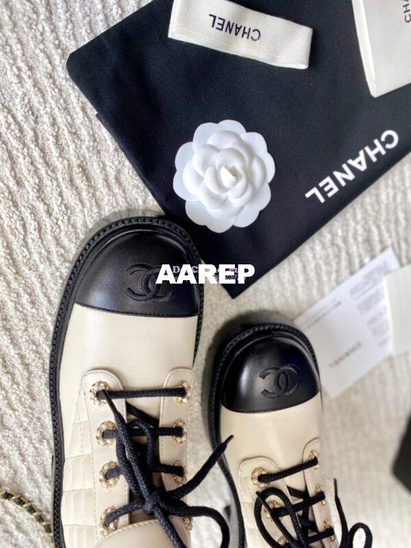 Replica Chanel Lace-Ups Lambskin & Calfskin G36424 Ivory 9