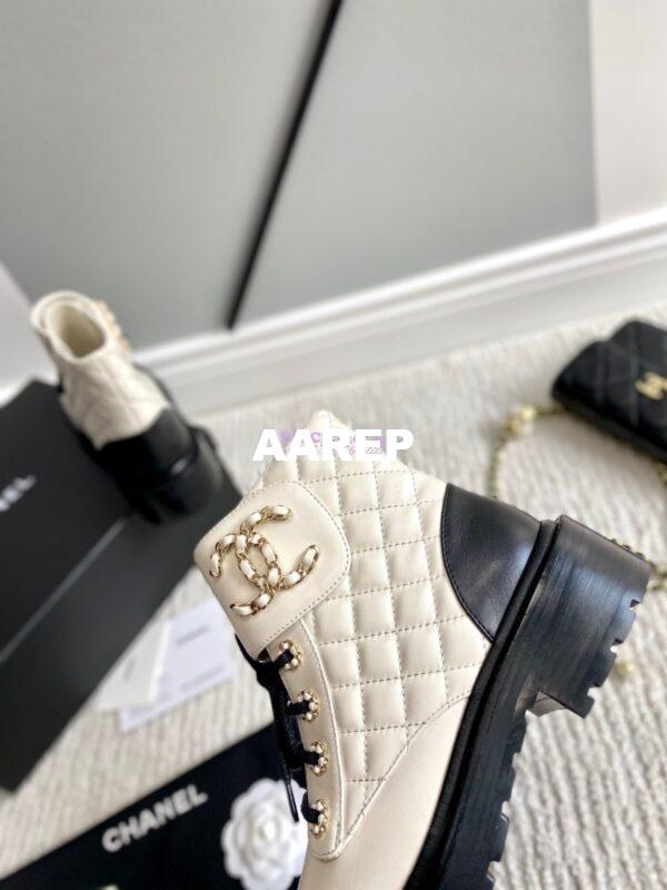 Replica Chanel Lace-Ups Lambskin & Calfskin G36424 Ivory 11