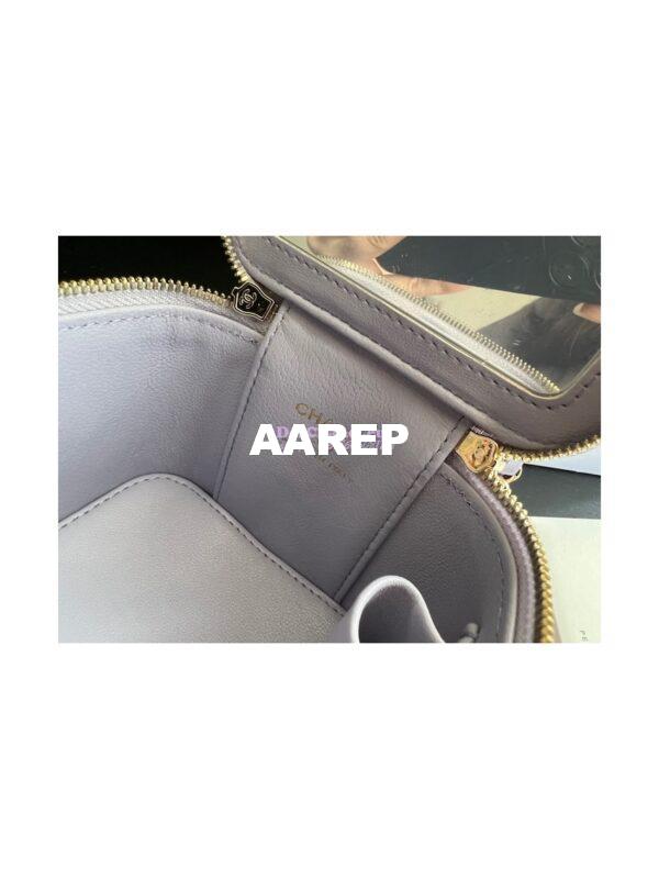 Replica Chanel New 22A SLG Lambskin Small Vanity With Chain and Top Handle Bag AP2198 Light Purple 7