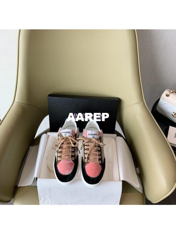 Replica Chanel Trainers Velvet Sneakers G36295 Black Coral