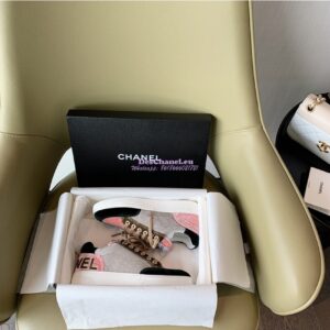 Replica Chanel Trainers Velvet Sneakers G36295 Black Coral 2