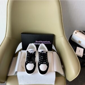 Replica Chanel Trainers Velvet Sneakers G36295 Black White 2