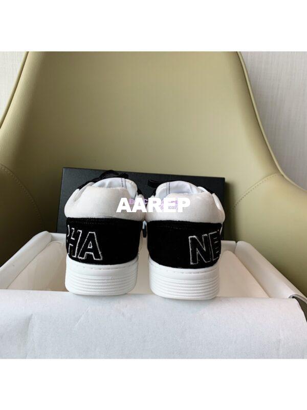Replica Chanel Trainers Velvet Sneakers G36295 Black White 9