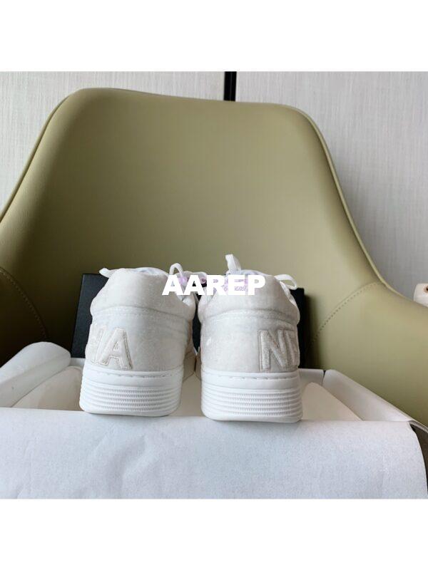 Replica Chanel Trainers Velvet Sneakers G36295 White 8