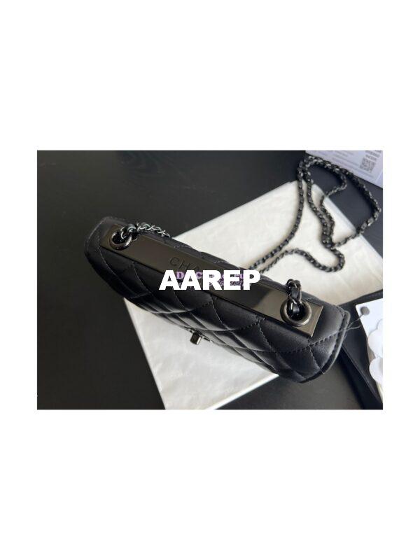 Replica Chanel 22SS SLG Trendy CC Wallet On Chain WOC in Lambskin with Black Hardware A80982 Black 4