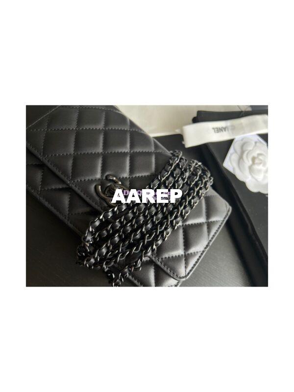 Replica Chanel 22SS SLG Trendy CC Wallet On Chain WOC in Lambskin with Black Hardware A80982 Black 7
