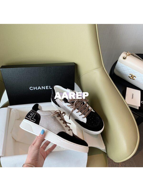 Replica Chanel Trainers Velvet Sneakers G36295 Black 5
