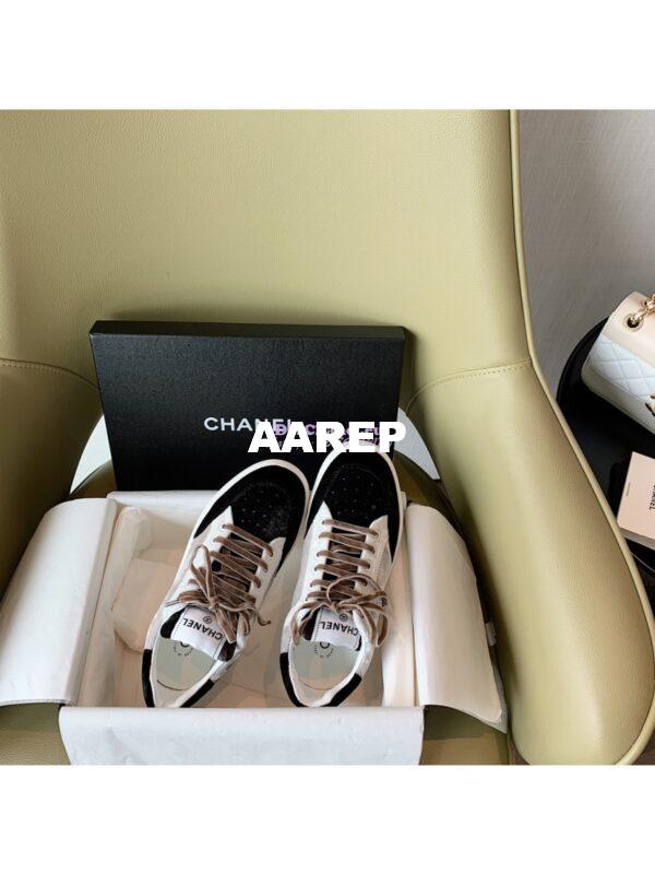Replica Chanel Trainers Velvet Sneakers G36295 Black 7