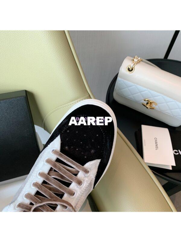 Replica Chanel Trainers Velvet Sneakers G36295 Black 9