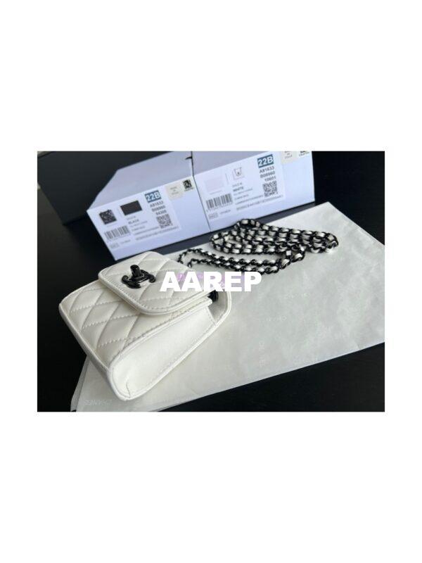 Replica Chanel 22SS SLG Small Trendy CC Clutch With Chain Black Hardware A81633 White 6