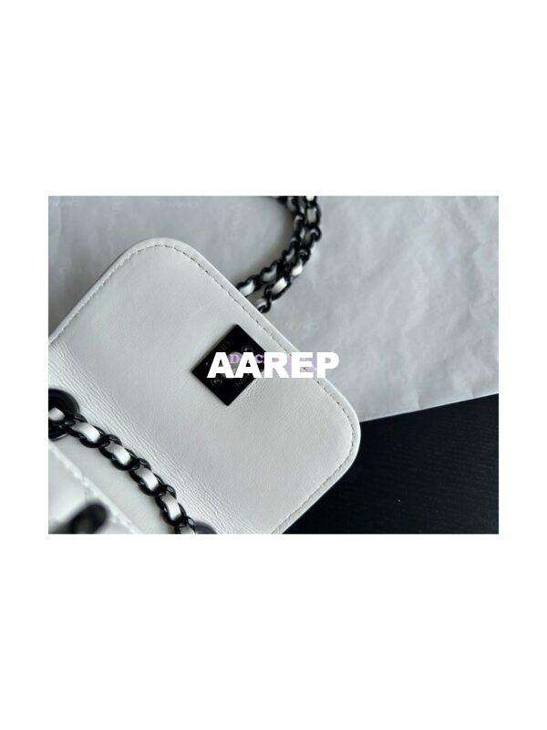 Replica Chanel 22SS SLG Small Trendy CC Clutch With Chain Black Hardware A81633 White 11