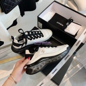 Replica Chanel Velvet Calfskin & Calfskin Sneakers G36299 Ivory