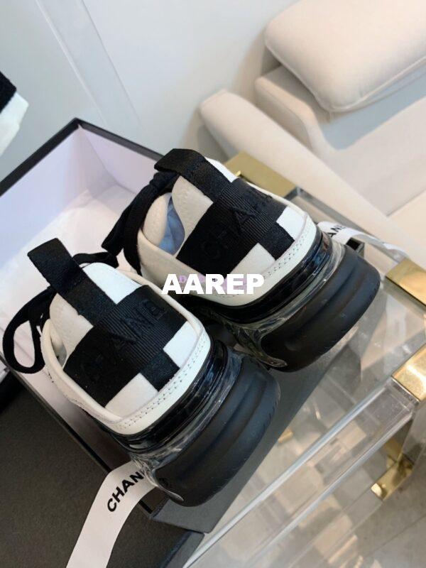 Replica Chanel Velvet Calfskin & Calfskin Sneakers G36299 Ivory 10