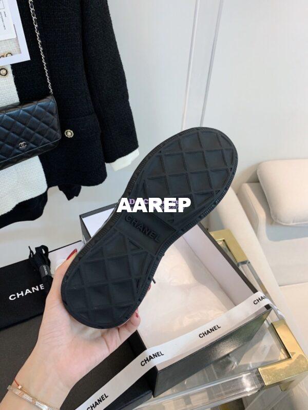 Replica Chanel Velvet Calfskin & Calfskin Sneakers G36299 Ivory 11
