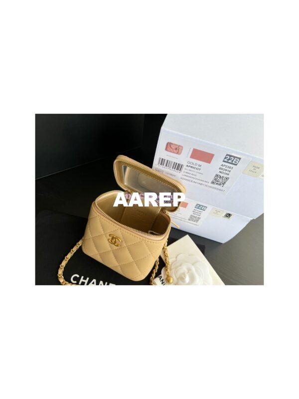 Replica Chanel New 22SS Mini Vanity With Charm Chain in Lambskin AP1447 Beige 12