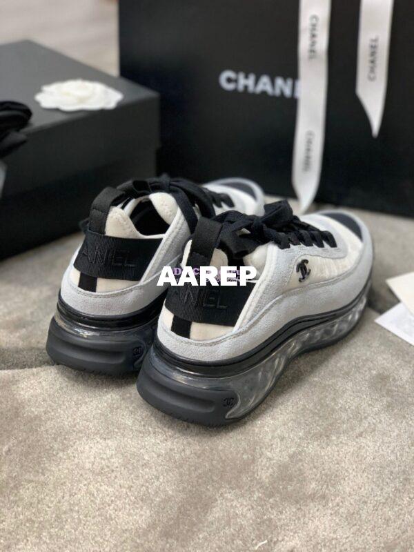 Replica Chanel Suede Calfskin & Velvet Sneakers G36299 Grey 5
